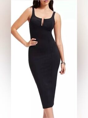 NEW NWT Good American Scuba Corset Bodycon Black Dress Size 5 (1X)